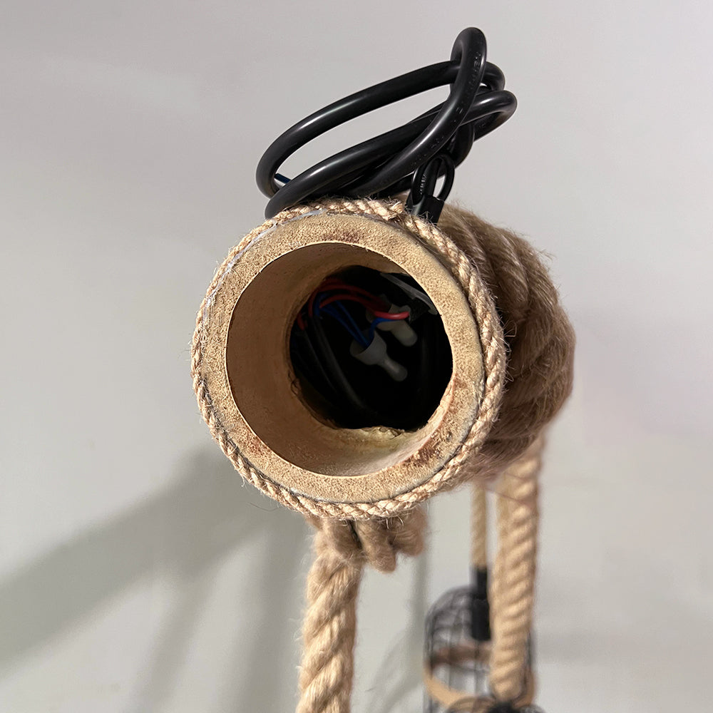 AlessioGlow - Retro hanglamp van metaal en hout