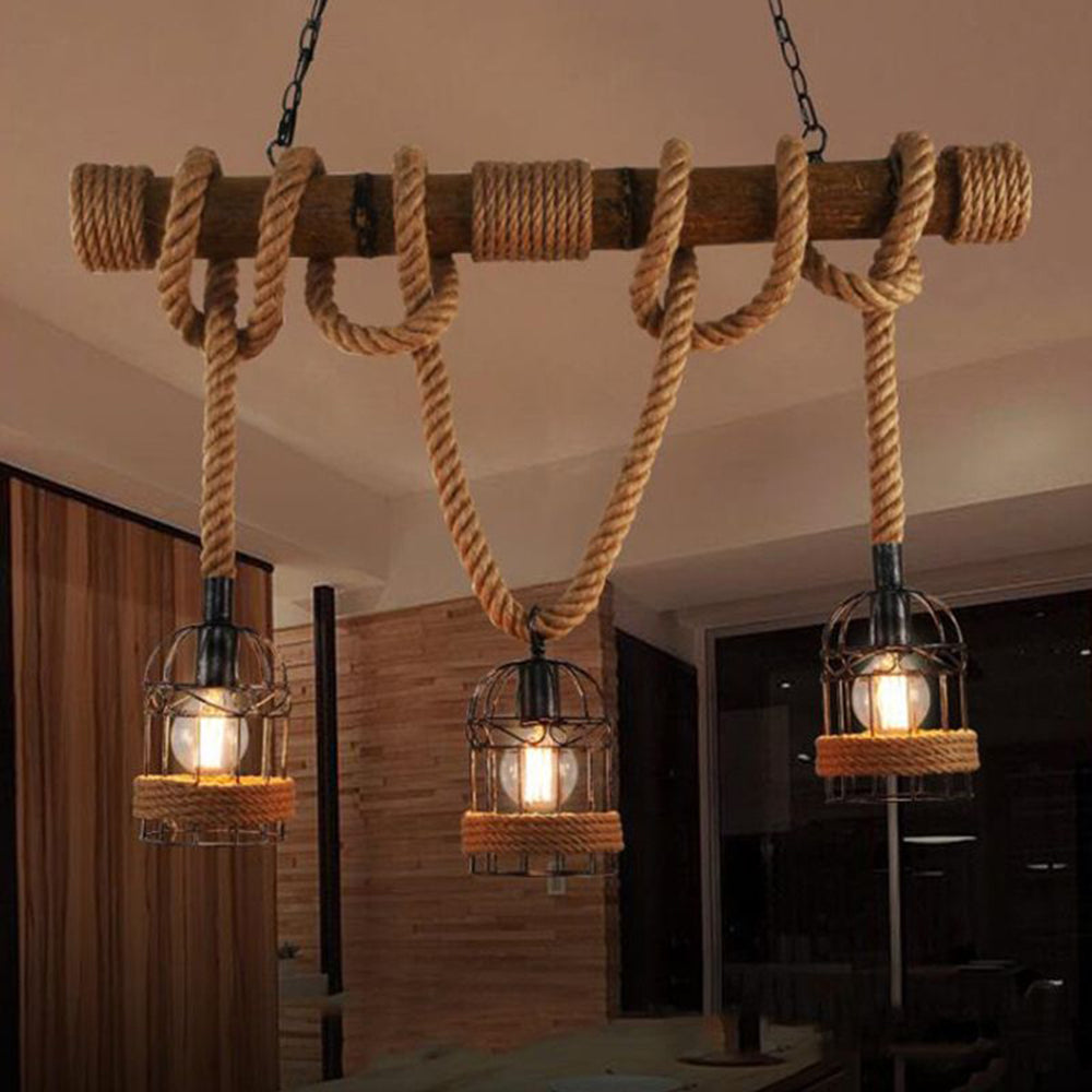 AlessioGlow - Retro hanglamp van metaal en hout