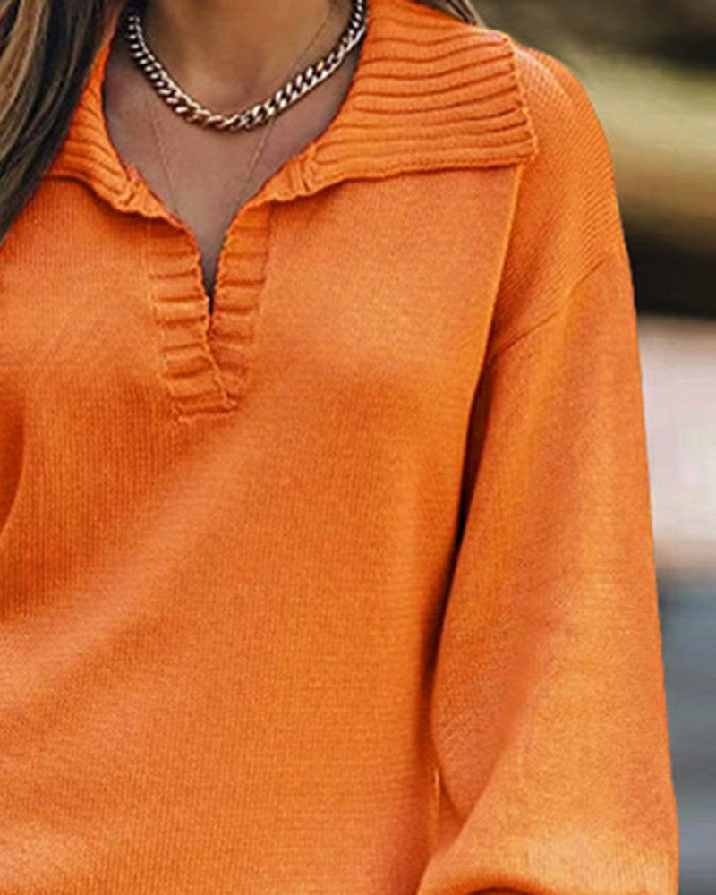 Bianca - V-hals Stretchy Sweater Jurk