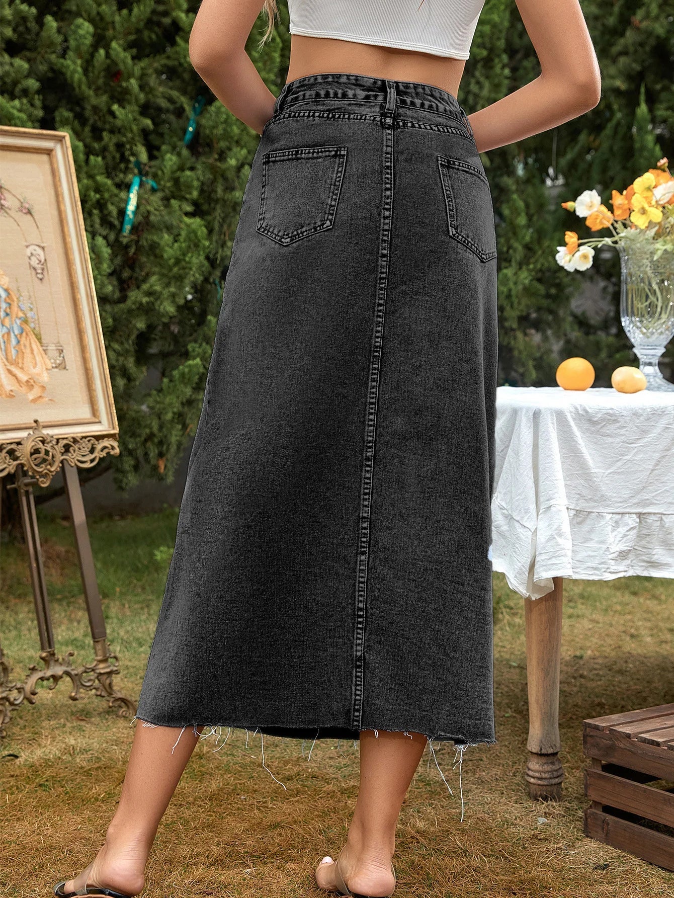 Ettore - Lange Denim Rok