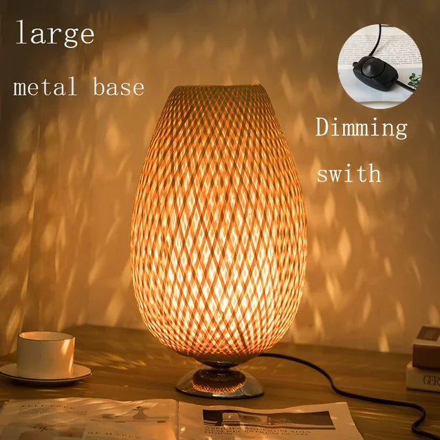 AntiqueBamboo - Vintage Bamboe Tafellamp