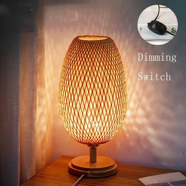 AntiqueBamboo - Vintage Bamboe Tafellamp