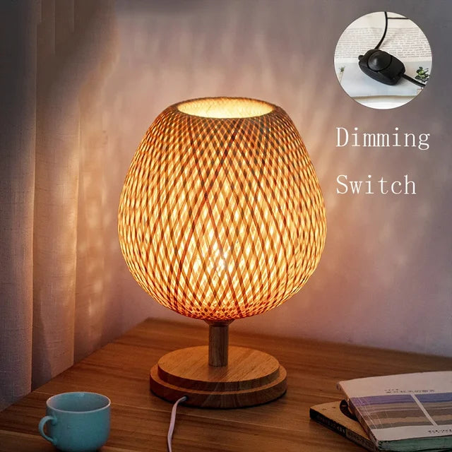 AntiqueBamboo - Vintage Bamboe Tafellamp