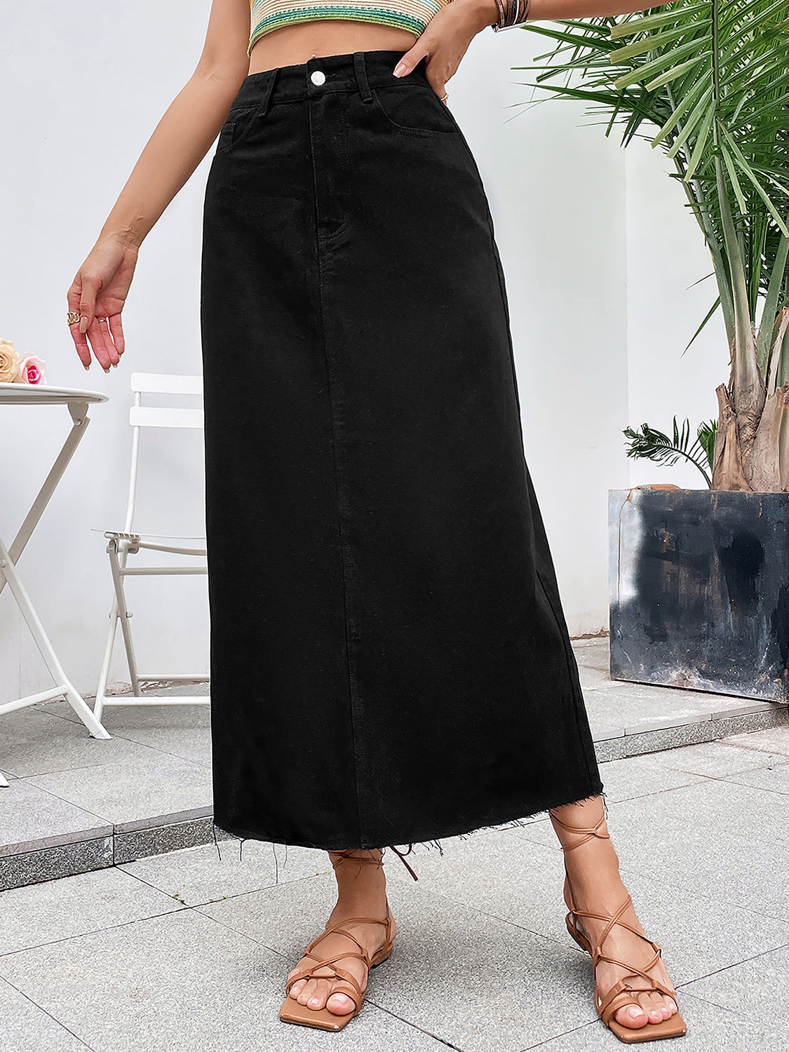 Ettore - Lange Denim Rok