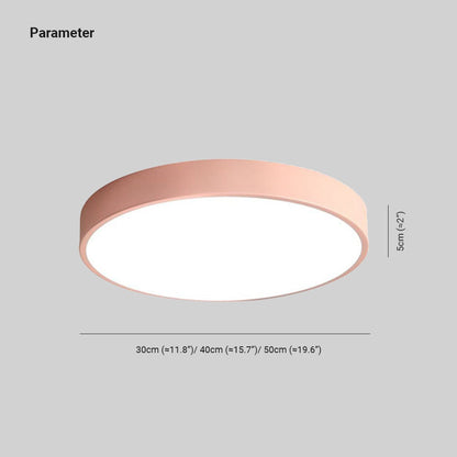 Morandi Moderne Ronde LED Plafondlamp Roze Grijs Metaal Woonkamer