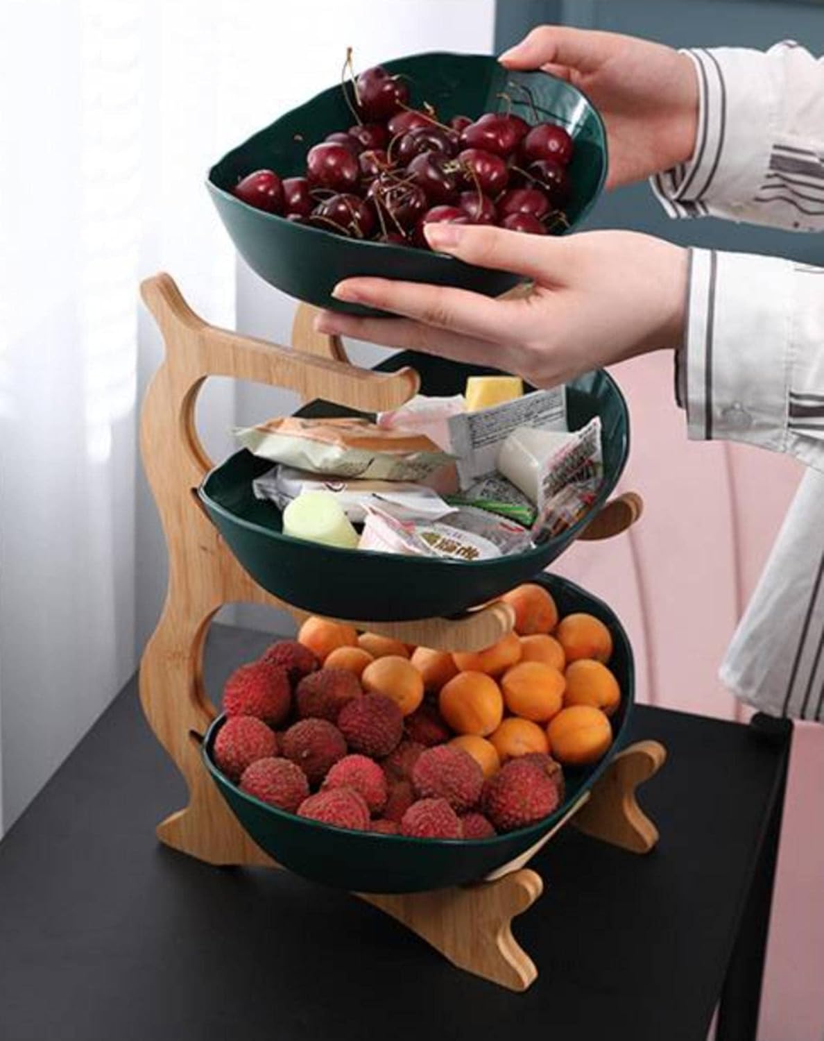 FruitTower - Elegant hout metalen fruitrek