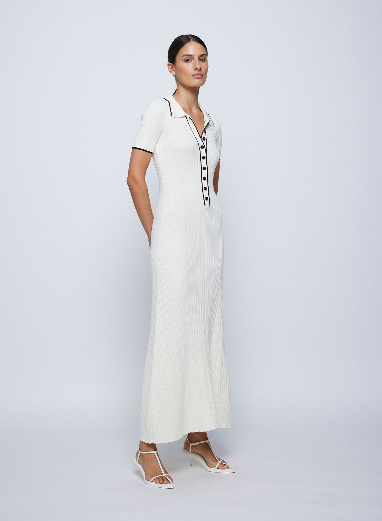 Betrys - Gebreide Rib Slim Maxi Jurk