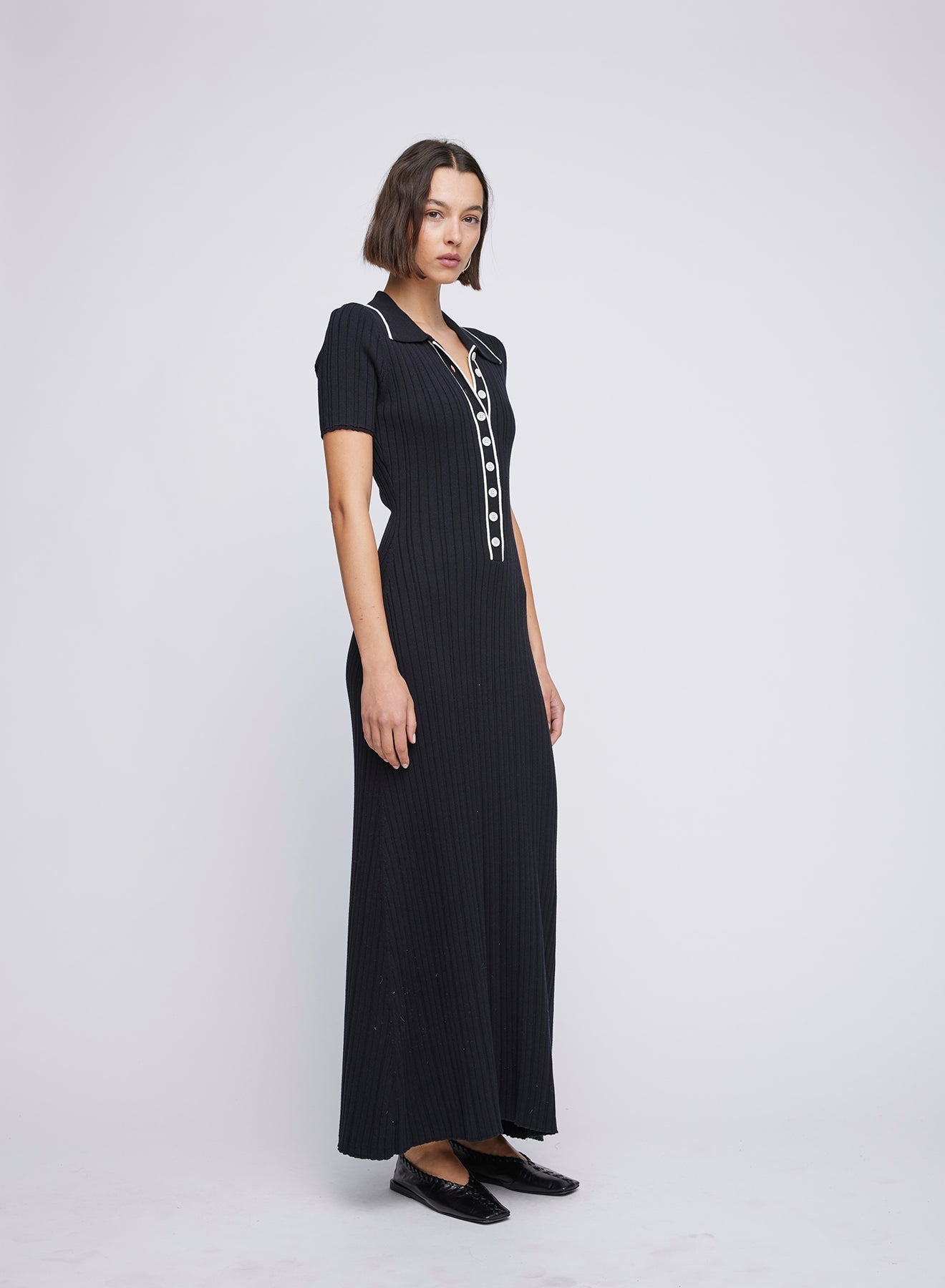 Betrys - Gebreide Rib Slim Maxi Jurk