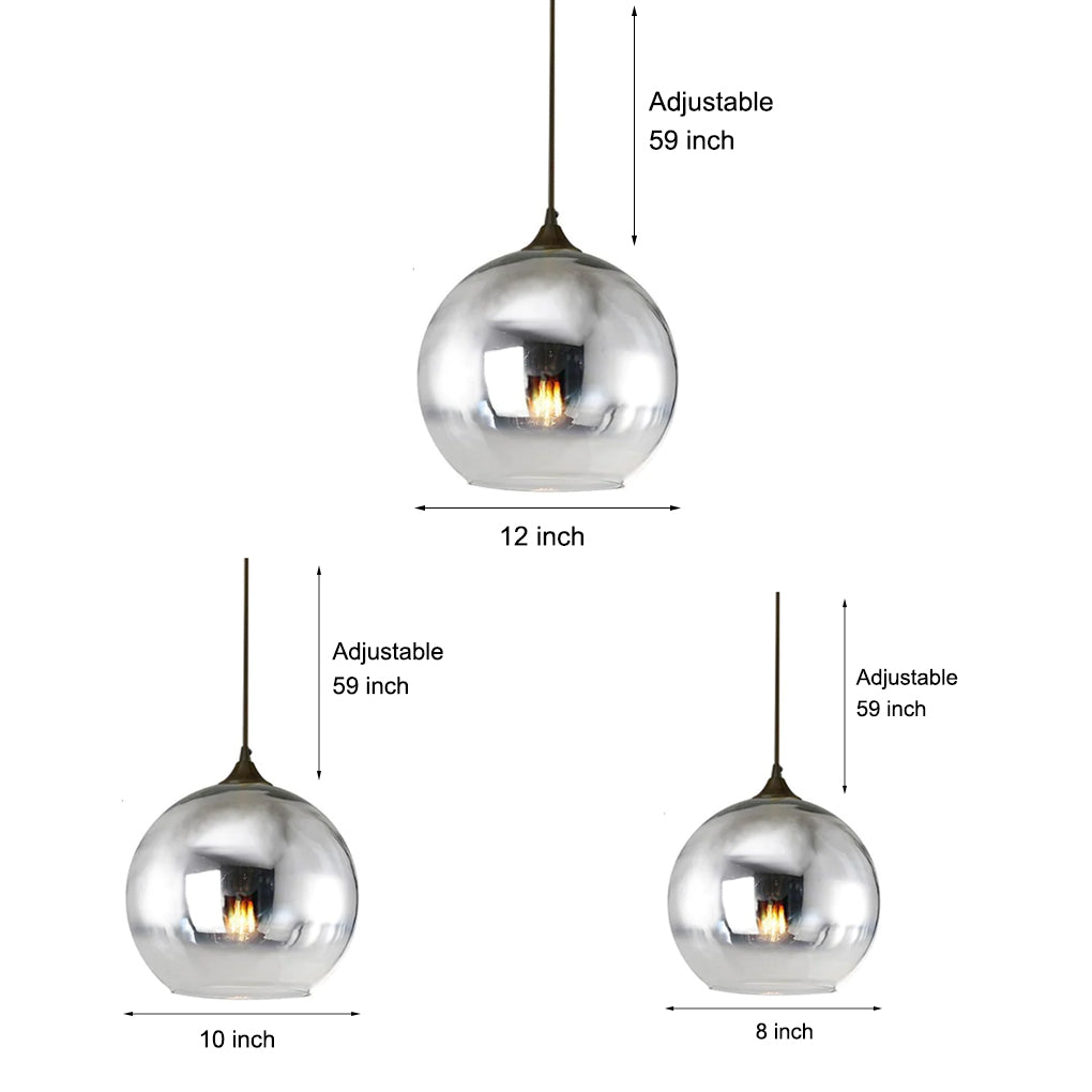 LichtMeester - Moderne Globe Design Hanglamp van Glas met LED Verlichting voor Keuken en Eetkamer