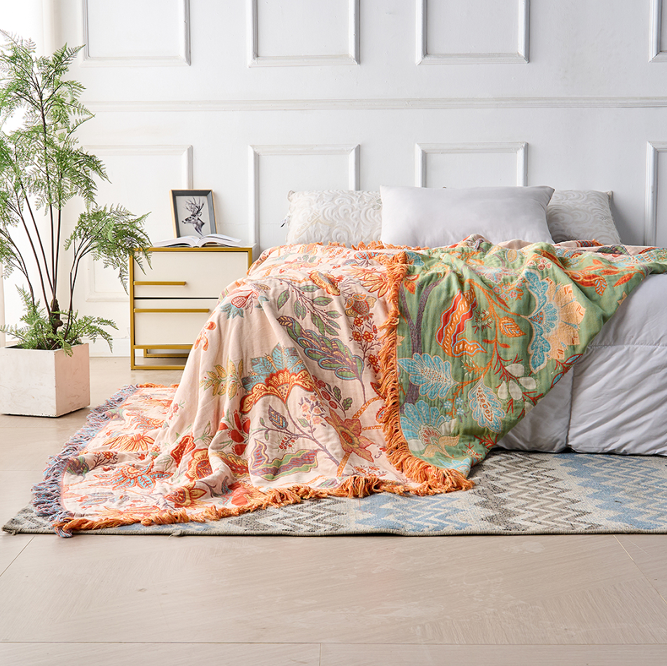 Fleur Bohemian Throw | Ademend Katoenmix, Lichtgewicht Decoratie 3