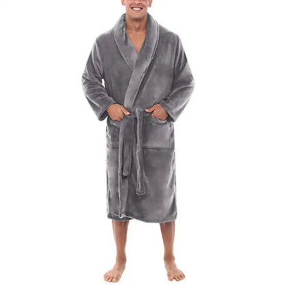 CozyRobe – Fleece Badjas met Sjaalkraag en Zakken