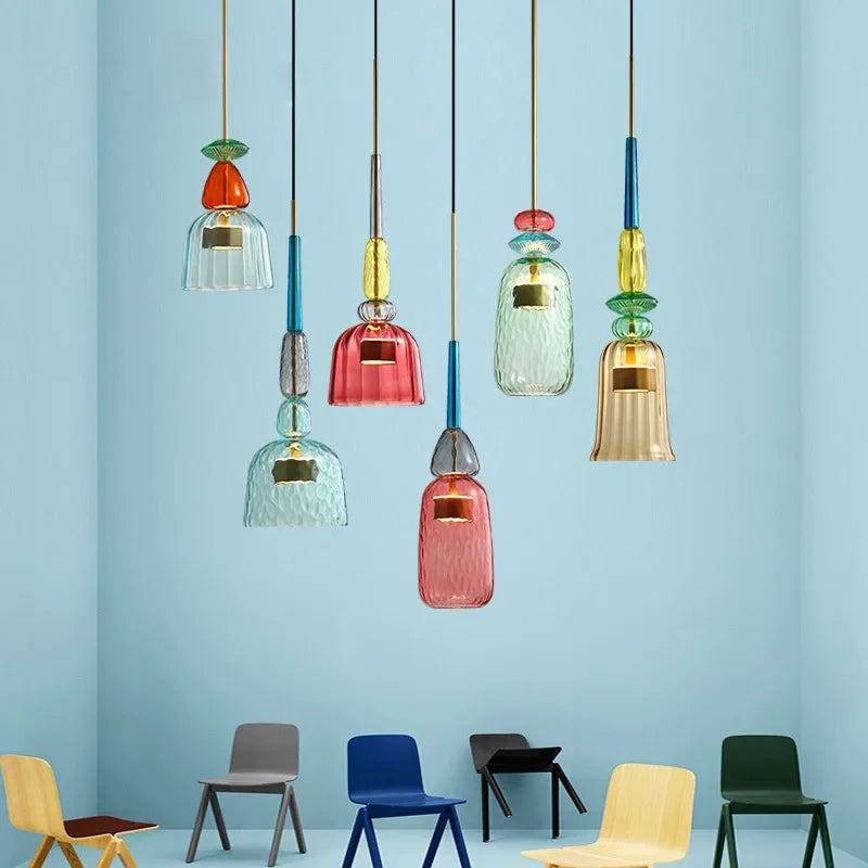 UrbanSimplicity - Hanglampen met Kleurrijk Glas