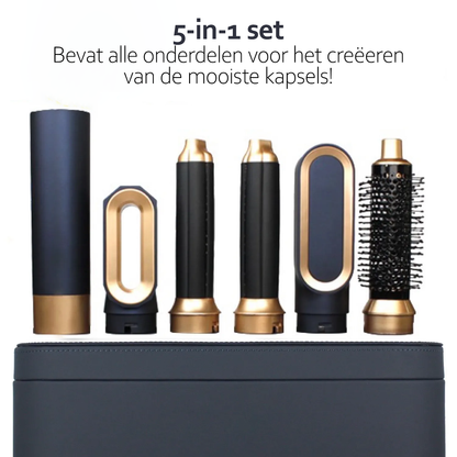 5-in-1 Haarstyler met Krachtige Föhn, Stijler, Kruller