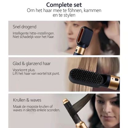 5-in-1 Haarstyler met Krachtige Föhn, Stijler, Kruller