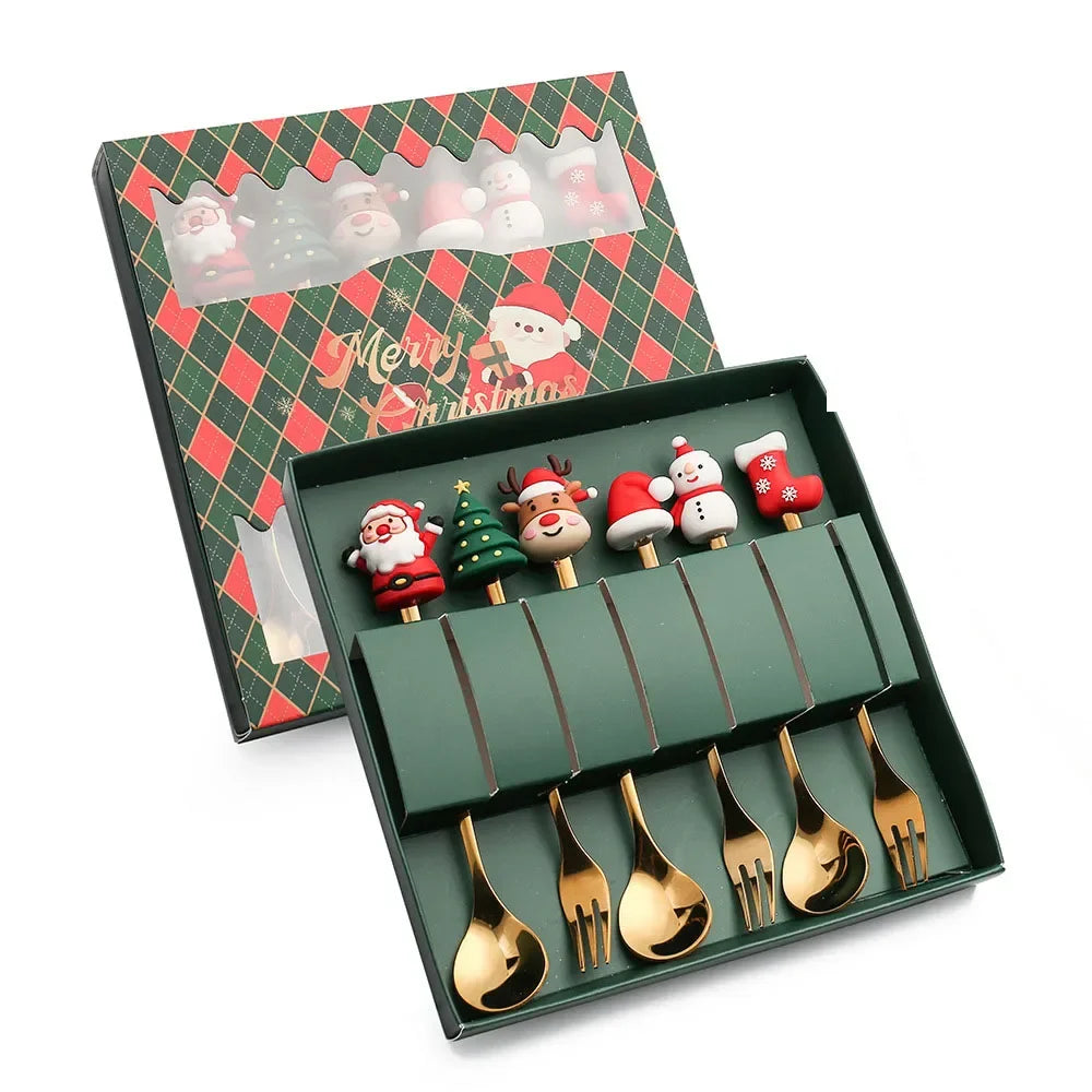 XmasSpoons - Roestvrijstalen kerstlepels met geschenkverpakking