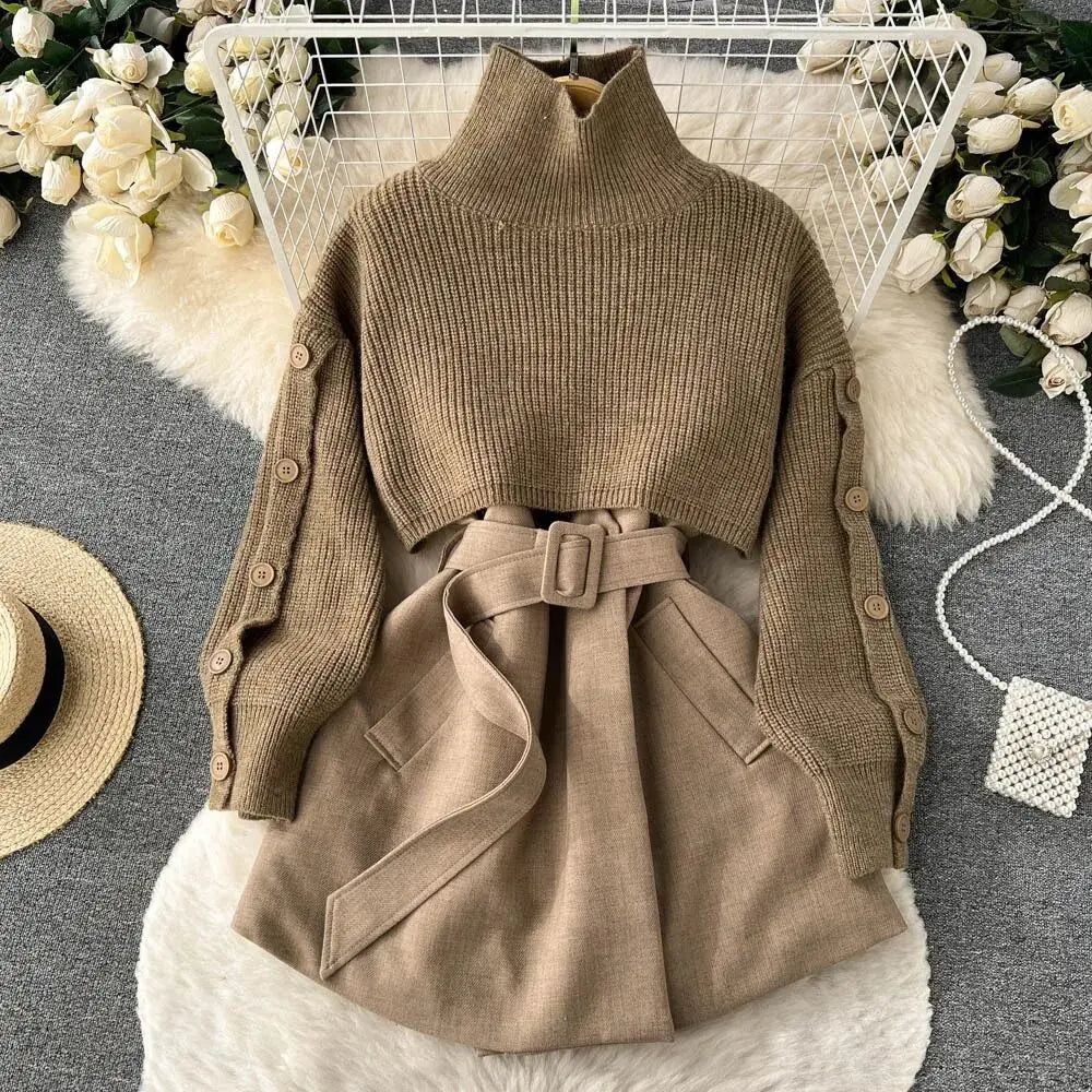 Laverne - Turtleneck Brei Twee-Piece Set