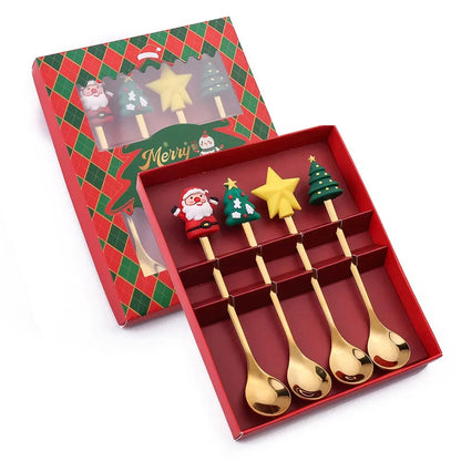 XmasSpoons - Roestvrijstalen kerstlepels met geschenkverpakking