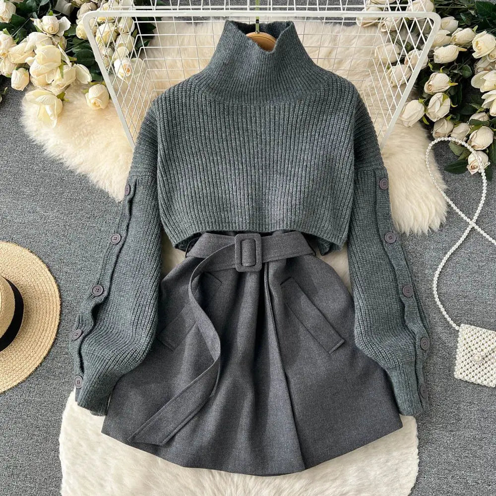 Laverne - Turtleneck Brei Twee-Piece Set