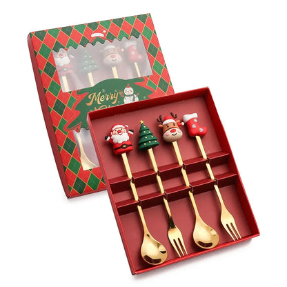 XmasSpoons - Roestvrijstalen kerstlepels met geschenkverpakking