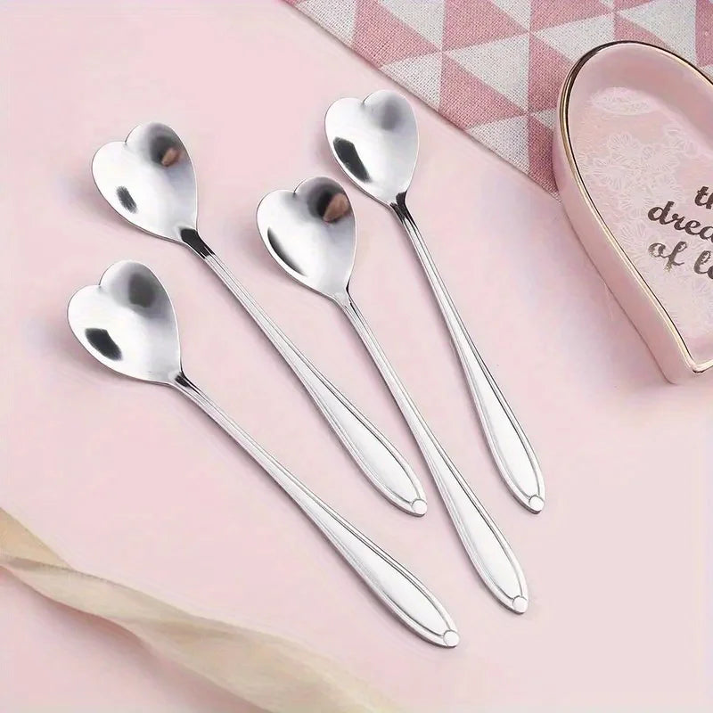 HeartSpoonSet - Hartvormige roestvrijstalen lepelset