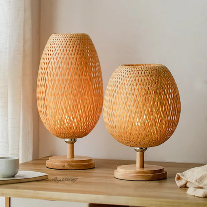 AntiqueBamboo - Vintage Bamboe Tafellamp