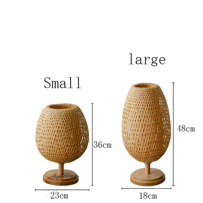 AntiqueBamboo - Vintage Bamboe Tafellamp