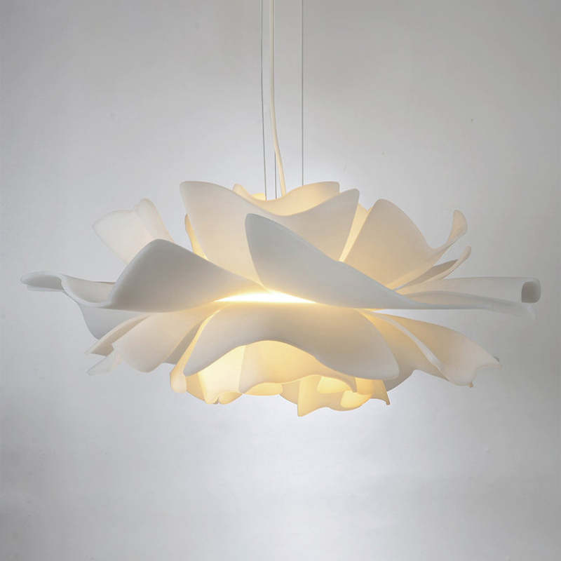 Bella Moderne Design Hanglamp Bloem Wit Metaal Woonkamer Slaapkamer