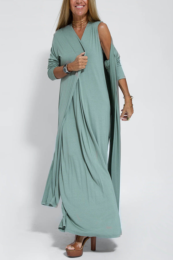 Deena - Flowing Maxi Dress met Cardigan